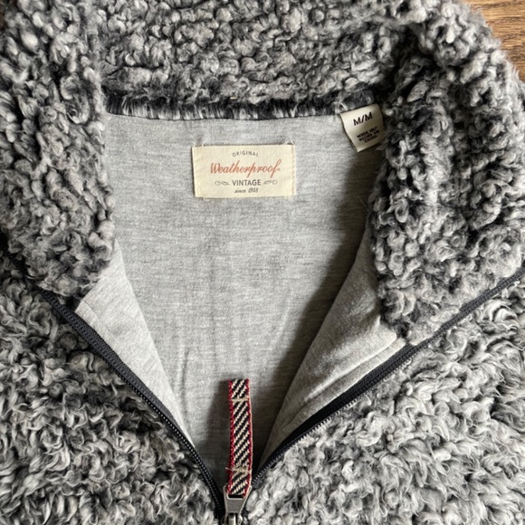 Original Weatherproof (M) gray sherpa fleece quarter zip - Picture 2 of 10